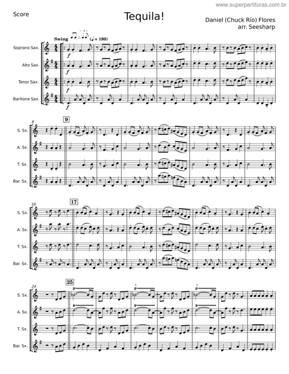 Partitura da música Tequila v.7