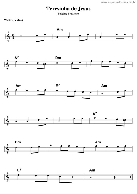 Partitura da música Terezinha De Jesus v.5