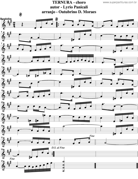 Partitura da música Ternura v.10