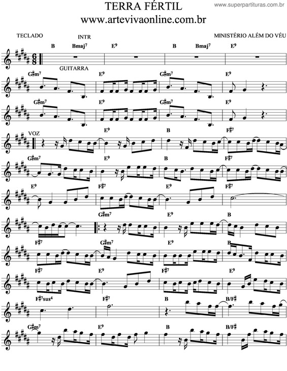 Partitura da música Terra Fértil