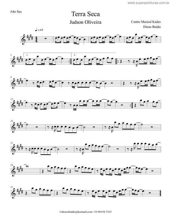 Partitura da música Terra Seca v.4