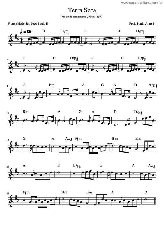 Partitura da música Terra Seca v.5