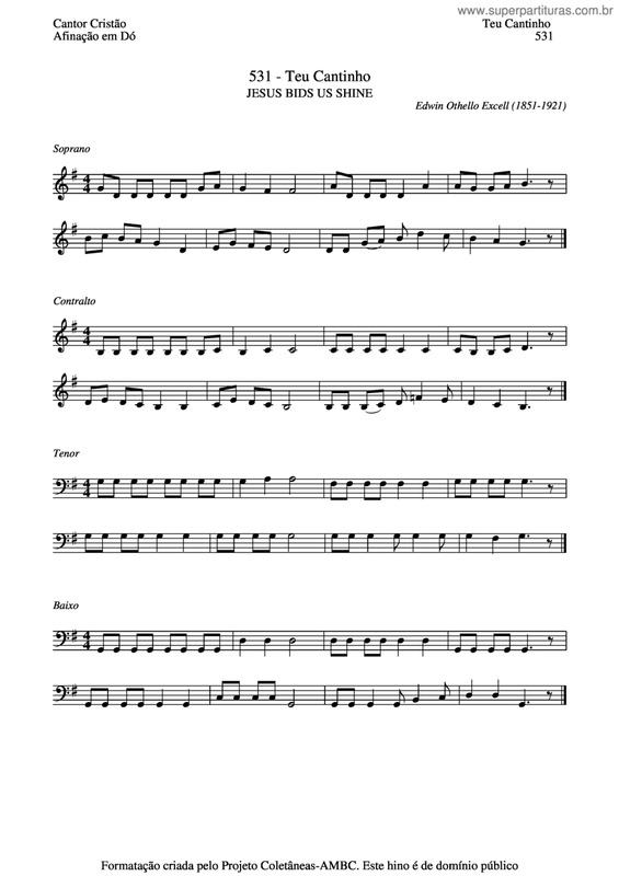 Partitura da música Teu Cantinho