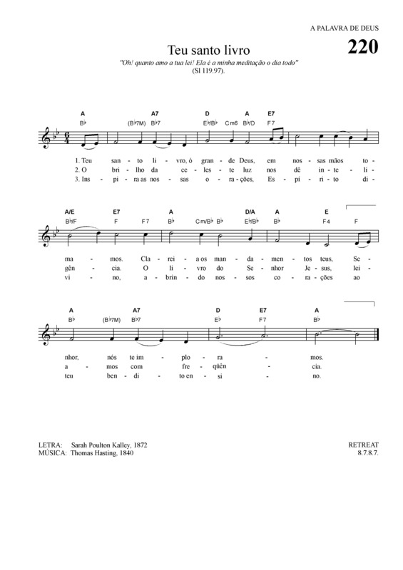 Partitura da música Teu Santo Livro