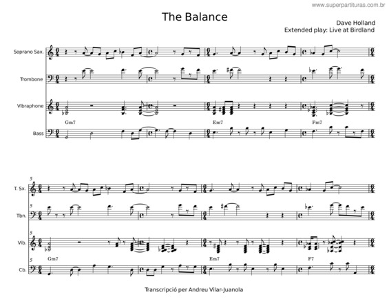 Partitura da música The Balance