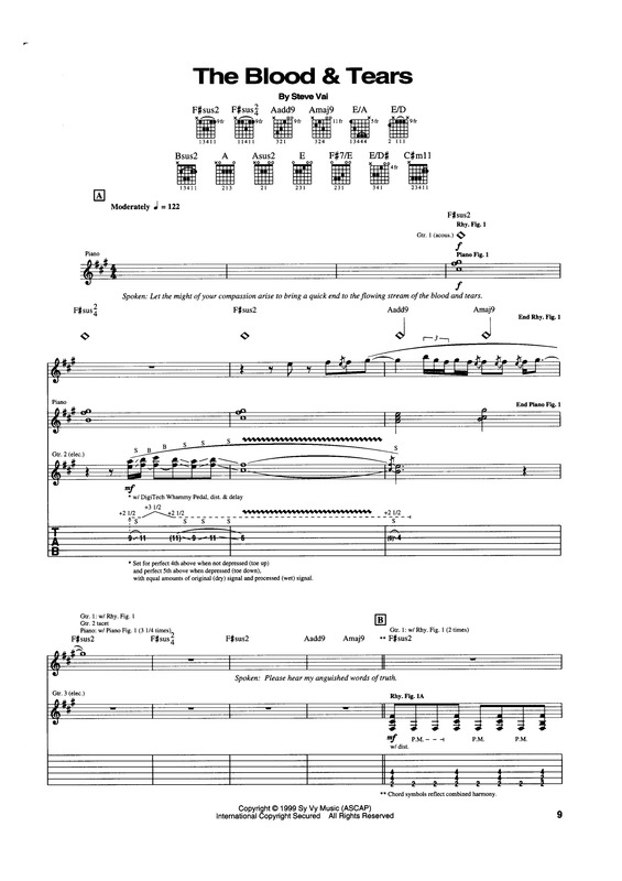 Partitura da música The Blood & Tears