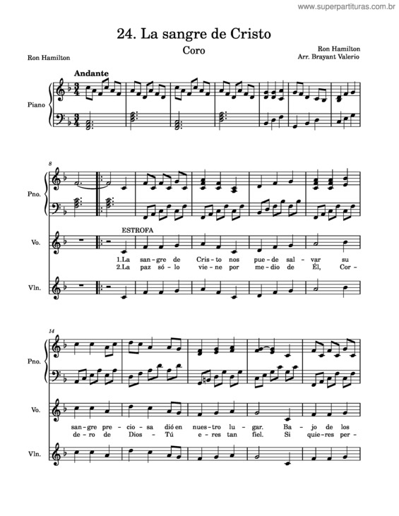 Partitura da música The Blood Of Jesus