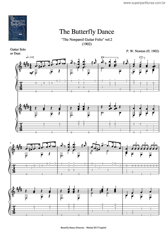 Partitura da música The Butterfly Dance v.2