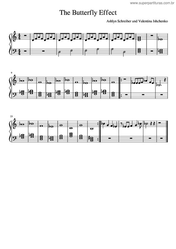 Partitura da música The Butterfly Effect