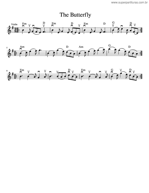 Partitura da música The Butterfly v.10