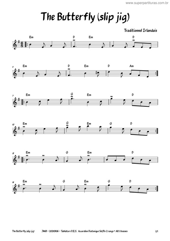 Partitura da música The Butterfly v.11