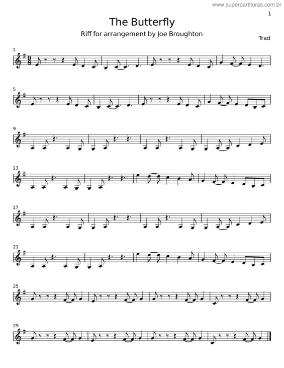 Partitura da música The Butterfly v.18