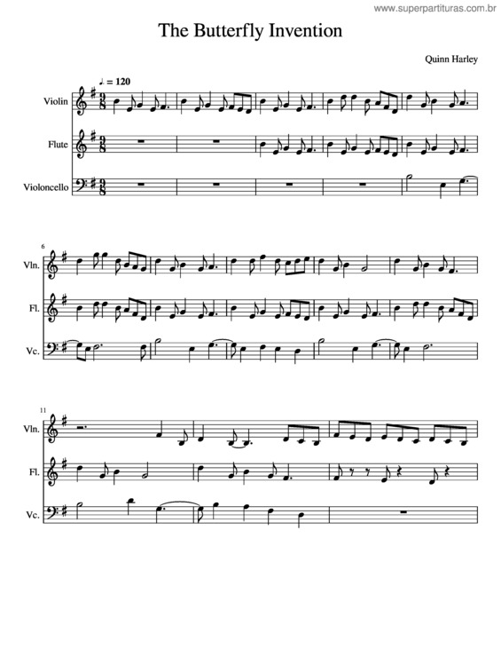 Partitura da música The Butterfly v.2