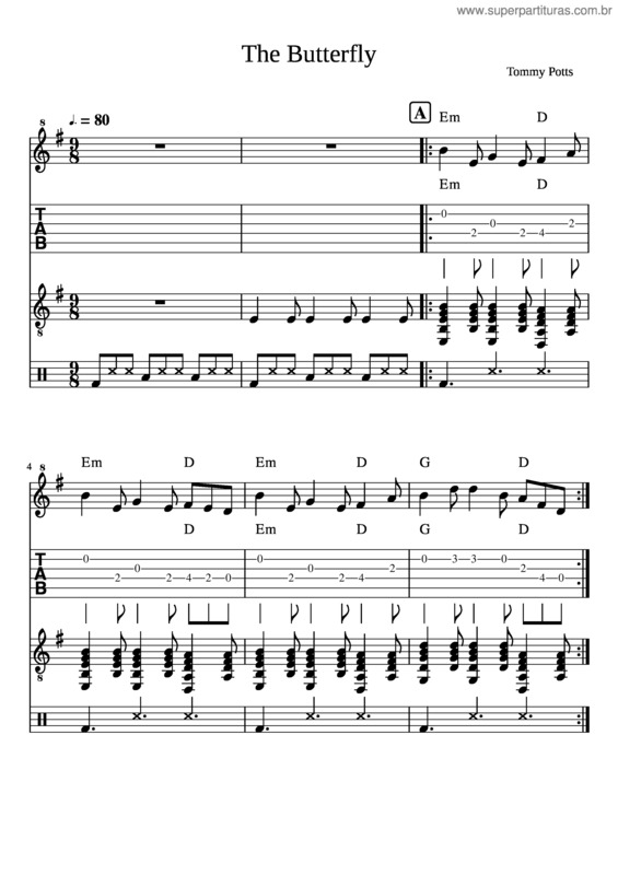 Partitura da música The Butterfly v.5