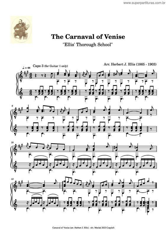 Partitura da música The Carnaval Of Venise