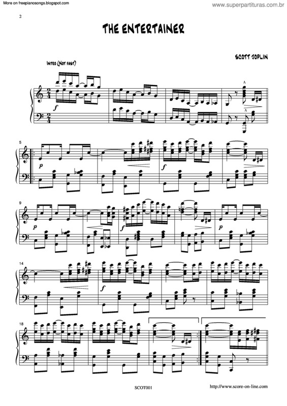 Partitura da música The Entertainer v.11