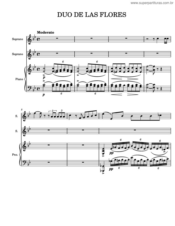 Partitura da música The Flower Duet