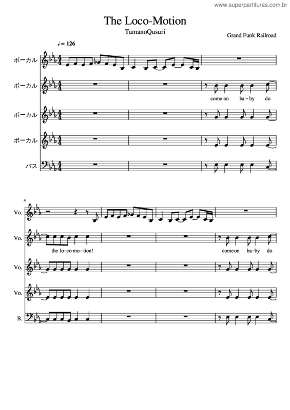 Partitura da música The Loco-Motion v.3