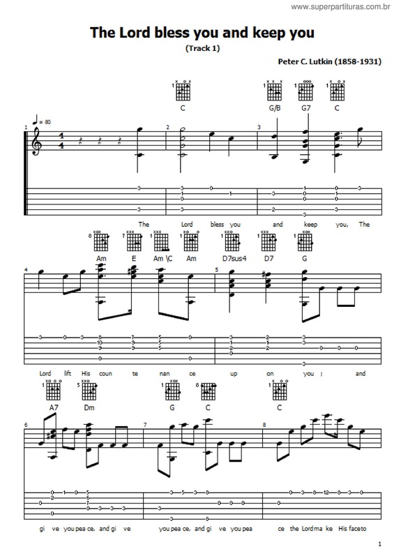 Partitura da música The Lord Bless You And Keep You