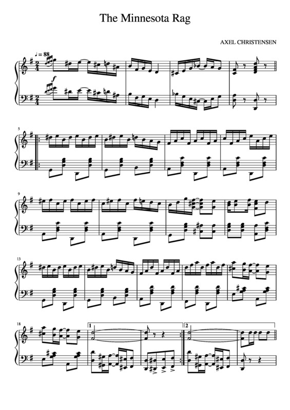 Partitura da música The Minnesota Rag