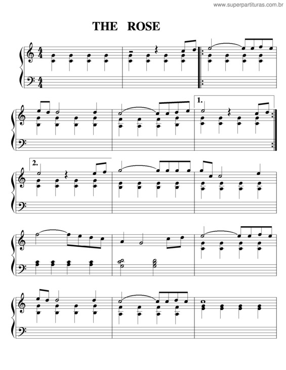 Partitura da música The Rose