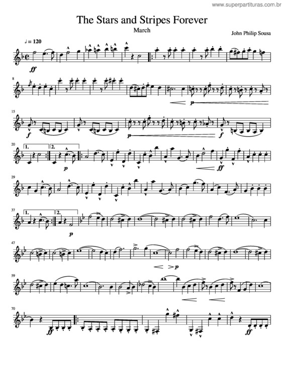 Partitura da música The Stars And Stripes Forever