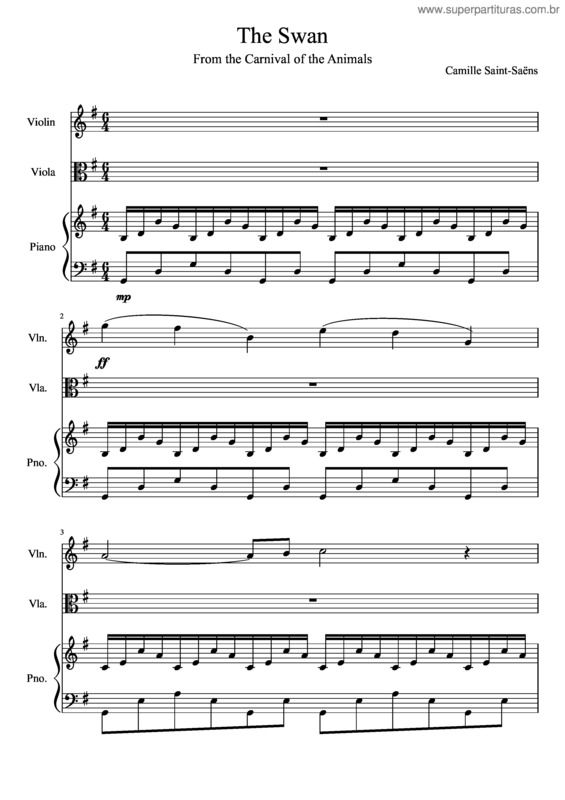 Partitura da música The Swan v.3