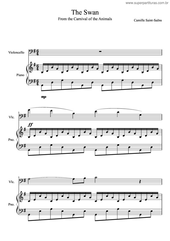 Partitura da música The Swan v.4