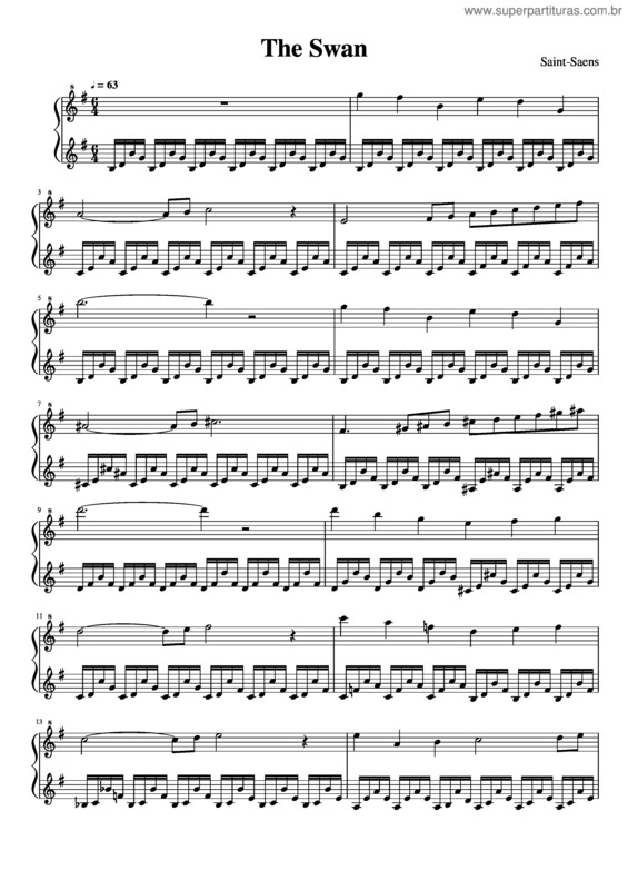 Partitura da música The Swan v.5