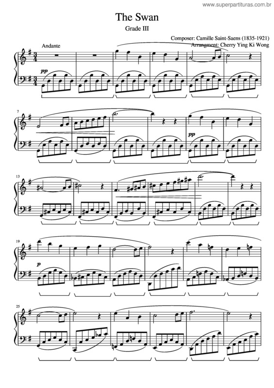 Partitura da música The Swan v.9