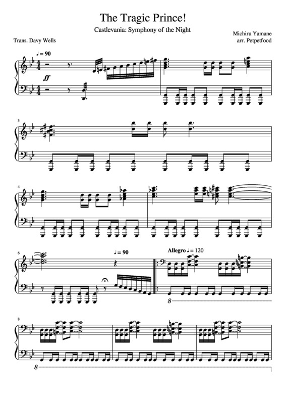 Partitura da música The Tragic Prince