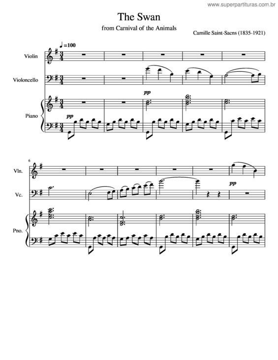 Partitura da música The_Swan