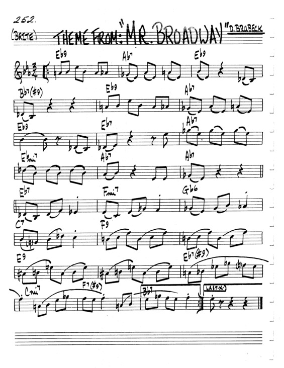 Partitura da música Theme From Mr Boradway v.5