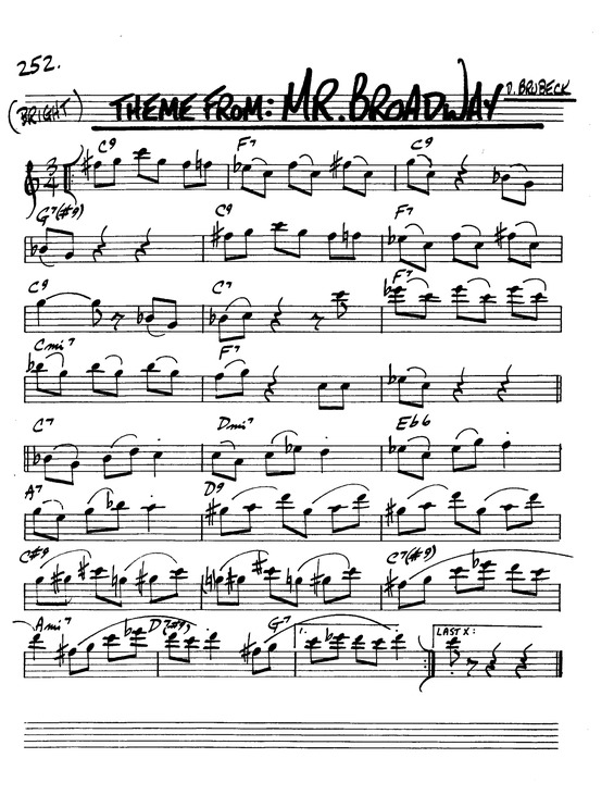 Partitura da música Theme From Mr Broadway