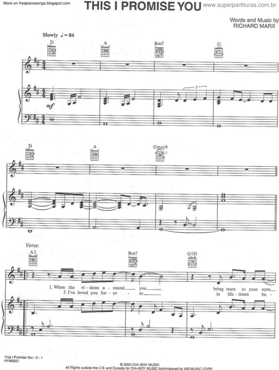 Partitura da música This I Promise You v.3