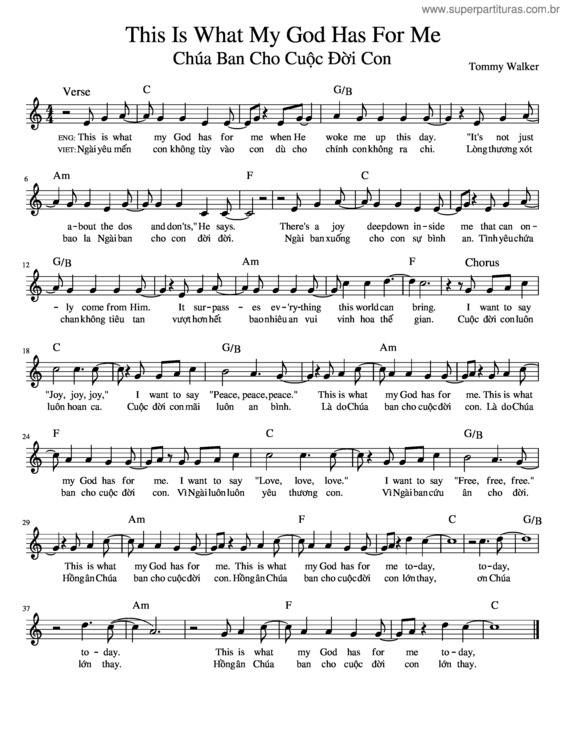 Partitura da música This Is What My God Has For Me v.2