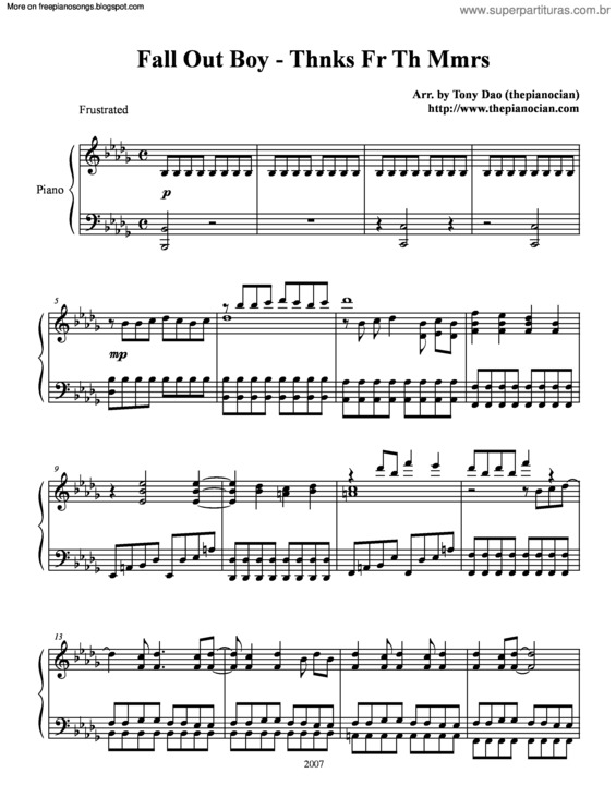 Partitura da música Thnks Fr Th Mmrs