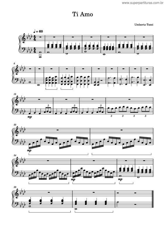 Partitura da música Ti Amo