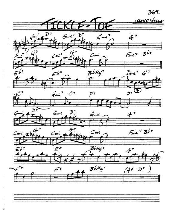 Partitura da música Tickle Toe