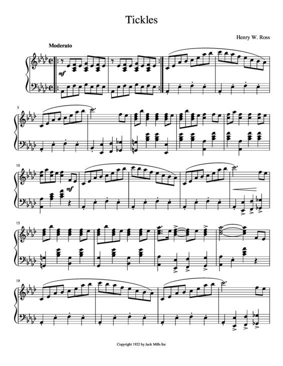 Partitura da música Tickles