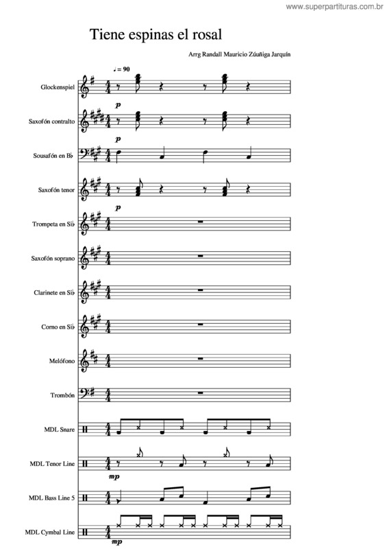 Partitura da música Tiene Espinas El Rosal Para Marching Band