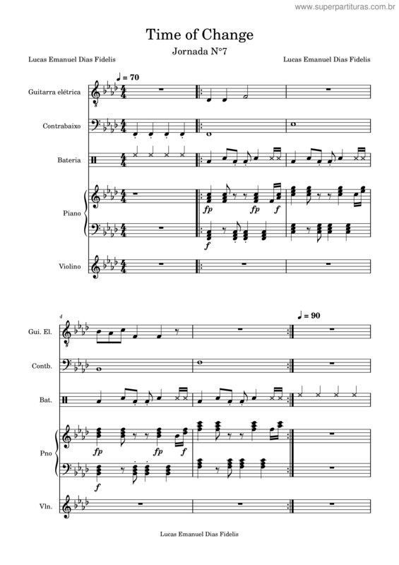 Partitura da música Time Of Change Jornada 6