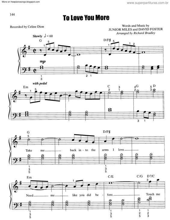 Partitura da música To Love You More v.5