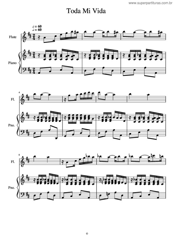 Partitura da música Toda Mi Vida v.2