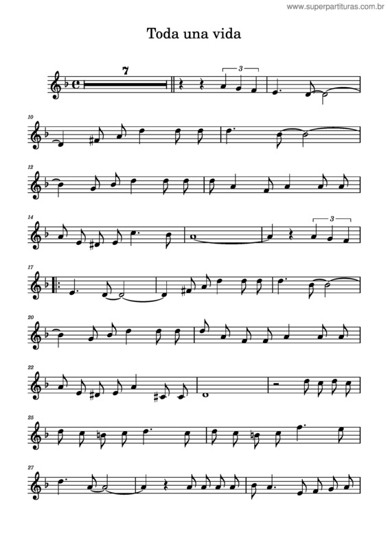 Partitura da música Toda Una Vida v.3