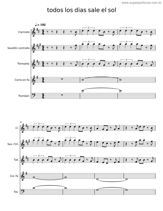 Partitura da música Todos Los Dias Sale El Sol v.9