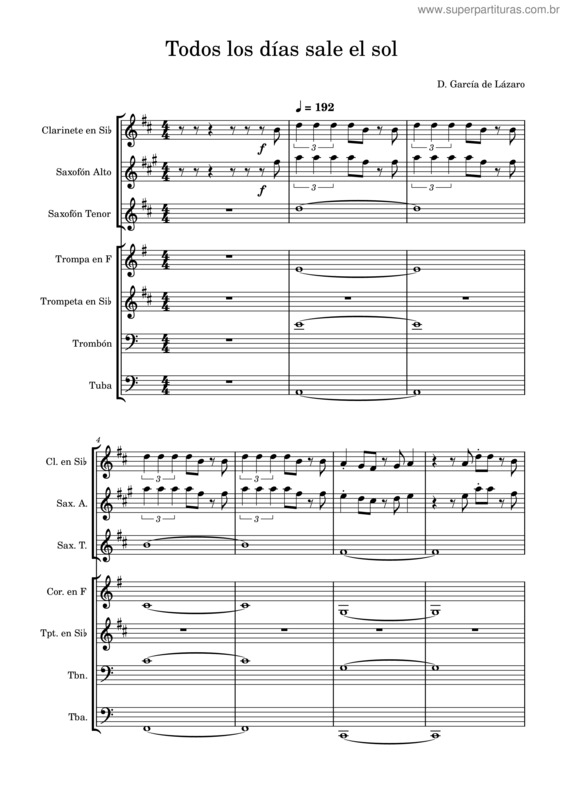 Partitura da música Todos Los Días Sale El Sol