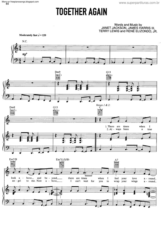 Partitura da música Together Again v.3