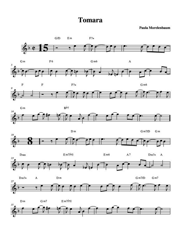 Partitura da música Tomara