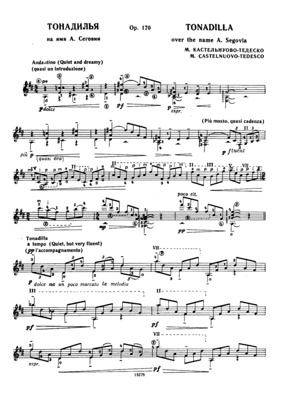 Partitura da música Tonadilla